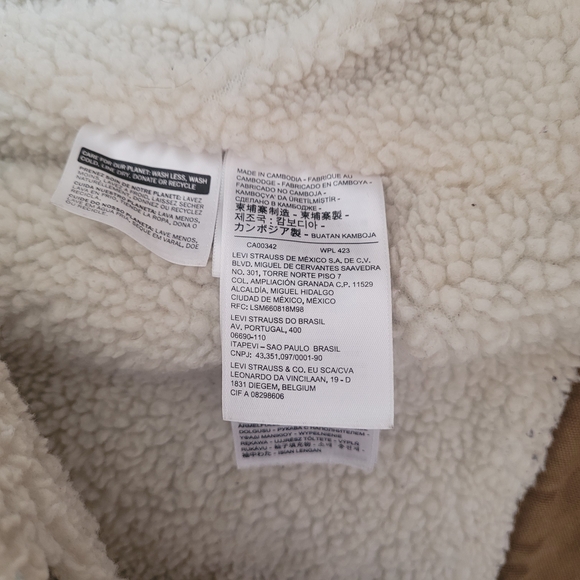 levi's premium type iii sherpa trucker jacket in ermine - Picture 4 of 12